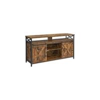 Mueble de TV, Mesa de TV de hasta 55 Pulgadas, 120 cm de largo, con 2 Cajones y 2 Estantes Abiertos, 40 x 120 x 50 cm, para Salón, Dormitorio, Marco de Acero, Marrón Rústico y Negro LTV300B01 - details 14