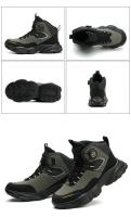 Zapatos de seguridad con botón giratorio para hombre, calzado de trabajo impermeable, botas de construcción con tiras reflectantes, punta de acero, talla 48, Invierno - details 22
