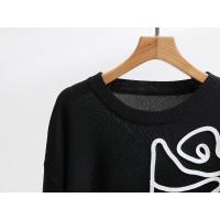 Conjunto de dos piezas para mujer, top de punto de manga corta holgado con cuello redondo abstracto simple de verano y falda recta a la cintura. - details 15