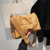Bolso de hombro acolchado a cuadros, bolso de diseñador para mujer, bolsos de compras cruzados con solapa de cuero PU, invierno - details 16