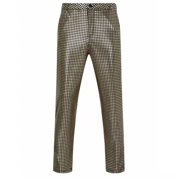 Pantalones rectos de hombre, cumpleaños, festival, actuación, lentejuelas. - 1