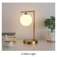 Tomaxin Lámpara de mesa con sensor táctil, lámpara de estudio compacta con protección ocular y bola de cristal enchufable dorada, lámpara de noche dimmable. - details 10