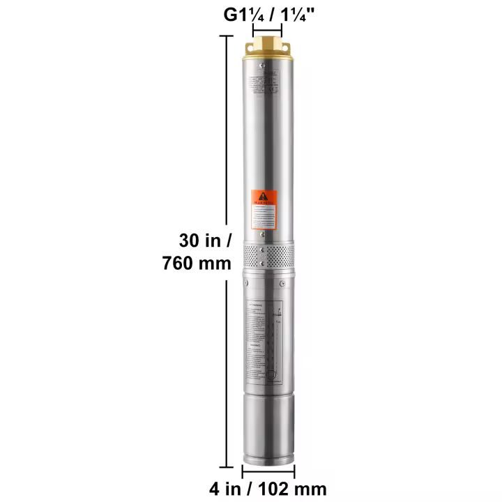 SucceBuy Bomba sumergible de pozo profundo, bomba de agua de acero inoxidable, para riego industrial y uso doméstico - 1