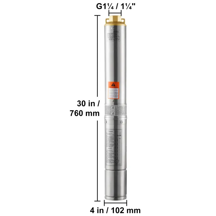 SucceBuy Bomba sumergible de pozo profundo, bomba de agua de acero inoxidable, para riego industrial y uso doméstico - 1
