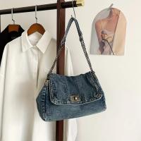 Bolso de hombro versátil y elegante de moda 2015 con correa de cadena - Casual, azul y blanco, gran capacidad, correa fija, forro de poliéster, bolso de mano - details 8