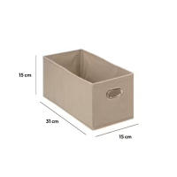 Caja de almacenamiento de tela - Cesta organizadora plegable - Beis- 5 FIVE - Varios Tamaños - details 4