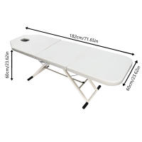 Mesa de masaje portátil de 3 zonas, plegable, de PVC, color blanco, nueva camilla de masaje, ajustable en altura, reposamanos - details 1