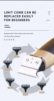 Kemei-cortadora de pelo inalámbrica Zero Gapped para hombre, cortadora de pelo eléctrica recargable, máquina de corte de pelo de acabado para Barbero, delineador de bordes - details 7