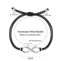 Pulseras de Plata de Ley 925 con Circonia Cúbica 3A para Mujer, Pulsera de Cuerda Hecha a Mano, Regalos Originales ajustables, 16 + 3cm - details 4
