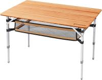 Mesa de Camping Plegable de bambú de 100 x 72 cm para 4 a 6 Personas, Marco Estable de Aluminio, 3 Alturas Ajustables con Bolsa de Transporte para jardín, Picnic, Camping - details 30