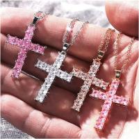 Nuevos Colgantes de Moda Colgante de Cruz de Jesús de Cristal Multicolor Dorado para Mujer - details 1