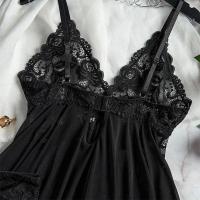 Pijama de malla sin espalda con cuello en V profundo para mujer, lencería roja Sexy, camisón transparente para dormir - details 9