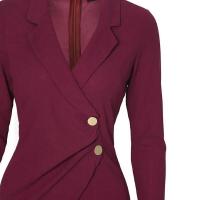 2024 Otoño Invierno moda Midi Oficina señora vestidos de manga larga elegante flaco con cinturón trabajo corporal vestido de tubo sólido de negocios - details 11
