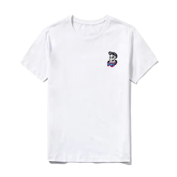 Camiseta de Algodón 100% Suave Ajuste Clásico Transpirable Duradera Blanco Para Uso Diario - 1