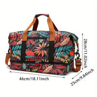 Bolsa de viaje de gran capacidad con separación de ropa seca/húmeda: tela Oxford duradera, ligera y plegable, elegante diseño cruzado para hombres y mujeres - details 4