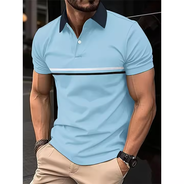 Verano suelto polo de manga corta simple negocio diario tops - 1