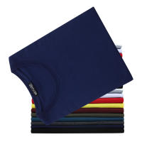 Camiseta de algodón de bambú de Color sólido para hombre, 100% de algodón, manga corta, cuello redondo, ropa europea y americana, 5 uds. - details 13