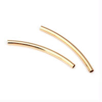 20 piezas, 25MM, 30MM, 35MM, 18K, Color dorado, latón, pulseras arqueadas lisas, tubo, suministros para fabricación de joyas, accesorios Diy - details 15