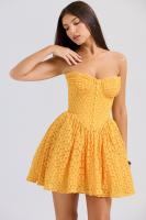 Vestido de princesa corto esponjoso, corte en A, sin espalda, jacquard de encaje sexy, puro deseo - details 5