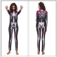 Body de esqueleto para fiesta de Halloween, mono de fantasma de diablo aterrador para niños y adultos, disfraces florales negros para el Día de Todos los Santos - details 6