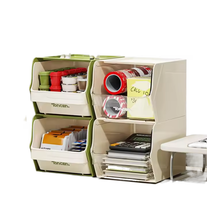 Caja de almacenamiento de bolsas de té montada en la pared, caja de almacenamiento de cápsulas apilable a prueba de polvo, estante de almacenamiento de artículos diversos de plástico para el hogar - 1