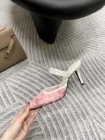 Nuevos tacones altos puntiagudos, hilo de malla para mujer, una palabra con boca ligera, cabeza de bolso estilo hada de moda, medias zapatillas. - details 28