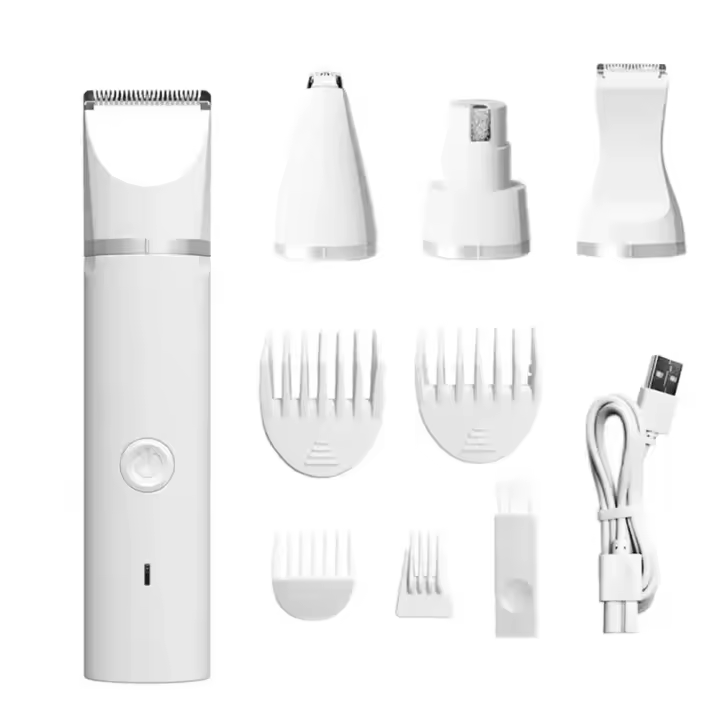 4 IN 1 Electric Pet Trimmer, Rechargeable Pet Clippers for Dogs Grooming Kit with Foot Hair Cutting Machine Pet Grooming Kit - 1