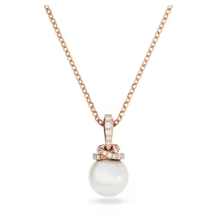Collar SWΑRΟVSΚΙ Colgante original Blanco, chapado en oro rosa - 1
