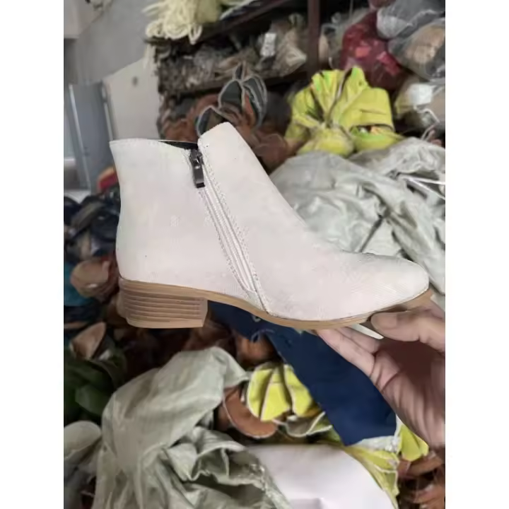Botas Martin de ante para mujer, tacones gruesos, cremallera lateral, botas cortas de talla grande para mujer - 1