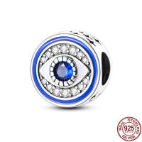 Abalorio DIY Ojo de Asilo plateado para mujer, joyería de cumpleaños, pulsera con piedra de circón principal y Material metálico - details 0