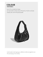 Bolso de axila tejido pulido retro de textura premium para mujer, nuevo bolso de mensajero de un solo hombro con correa de hombro ancha de gran capacidad. - details 9