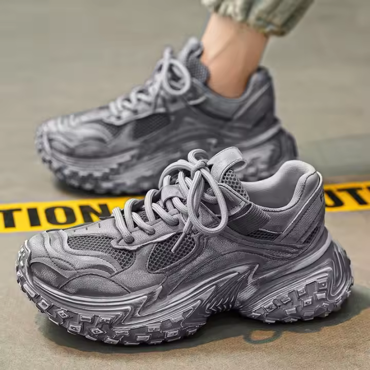 Zapatos Viejos Para Papá Con, Suelas De Neumáticos, Nuevas Zapatillas De Suela Gruesa Que Realzan - 1
