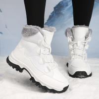2024 nieve con botas Martin de terciopelo grueso con cordones zapatos de algodón para mujer viajes al aire libre informales grandes - details 13
