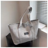 Bolso de mano de tela de cáñamo para mujer, bolso de hombro espacioso, bolso de mensajero versátil con cierre de cremallera, con múltiples bolsillos, para lavar a mano o limpiar en seco - details 22