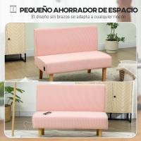 Sofá de 2 Plazas con 2 Puertos USB Tapizado en Panal Sofá de Salón sin Reposabrazos con 1 Puerto Tipo-C y Patas de Madera de Caucho Carga 240 kg 110x60x85 cm Amarillo - details 25