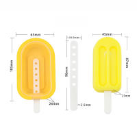 Juego de moldes de silicona para helados, set de 4 unidades de gran capacidad para hacer helados de verano, con cubierta, 65g - details 5