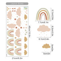 Pegatinas De Pared Boho Arcoíris Punk Dots Nubes Para Dormitorio De Niñas Decoración De Habitación Removible Arte Para Nursery - details 3