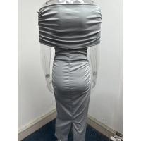 2025 vestido plisado de hombro de una palabra de primavera, falda de fondo dividida delgada y delgada, vestido, vestido largo - details 30