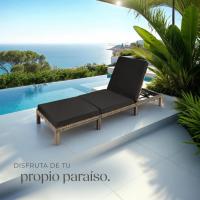 Taburete de Jardín Exterior de Ratán y Acero Tumbona de Piscina con Resaldo Ajustable en 6 Posiciones Tumbona de Playa Estable y Resistente a Intemperie Limpieza Fácil - details 25