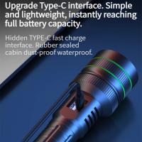 Foco brillante, linterna LED de largo alcance, carga tipo C, lámpara de luz fuerte, linterna táctica con Zoom impermeable para exteriores - details 9