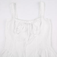 Vestido acampanado con panel de encaje de alta calidad, blanco encantador para fiestas y vacaciones, minivestidos corsé sin mangas, dulce elegante - details 23