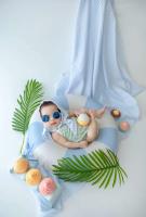 Conjunto de Fotos de Verano para Recién Nacidos Ropa de Bebé, Gorro de Ducha, Pañuelo Triangular, Anillo de Natación, Accesorios para Fotos de Helado - details 9