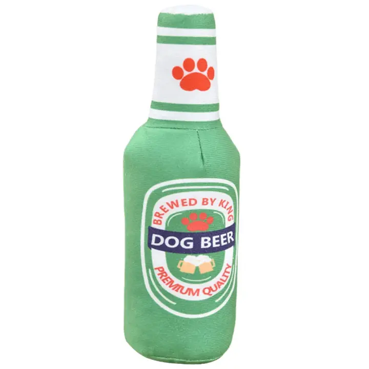 Juguete de Perro de Botella de Cerveza Suave Interactivo Juguete de Peluche en Forma de Botella de Vino para Mascotas - 1
