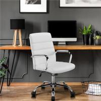 Silla Giratoria de Oficina Sillón de Trabajo con Respaldo Tapizado Asiento Sintético Altura Ajustable Negro - details 31