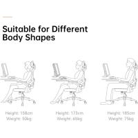 Silla de Oficina ergonómica de Malla, Silla de Oficina con Respaldo Alto con reposabrazos 3D, Soporte Lumbar hacia Arriba y hacia Abajo, Silla de Trabajo - Marco Blanco Malla Gris Claro - details 16