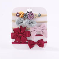 Set De 5 Diademas Elásticos Con Lazo Para Bebé Niña Algodón Nylon Decorativos Con Flores Bonitos Accesorios Para Cabello Para Niñas - details 17