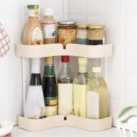 Estante esquinero de doble capa, estante de almacenamiento de cosméticos en forma de L para baño, organizador de cocina, gris - details 4