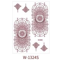 Pegatinas rojas de Mehndi, pegatinas de tatuaje de Henna, tatuaje falso para mujeres, calcomanías de transferencia de agua, calcomanías de tatuaje de Henna roja, piernas y brazos - details 2