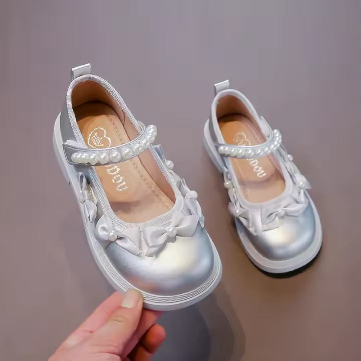 Zapatos de moda coreanos de cuero para niña, suela suave, antideslizantes, planos elegantes y versátiles, novedosos para otoño de 2024 - 1