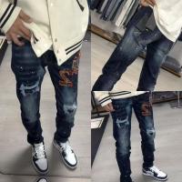 Dsquared2 pantalones vaqueros ajustados para hombre SN34 pantalones holgados con agujeros y emblemas pantalones vaqueros bordados - details 0